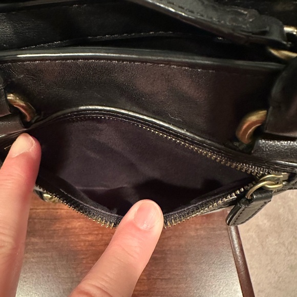 Coach Black Satchel with Gold Studs - Picture 5 of 12